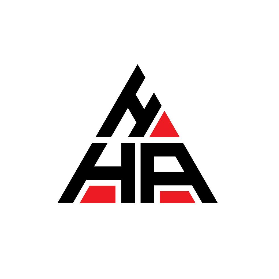 HHA triangle letter logo design with triangle shape. HHA triangle logo design monogram. HHA triangle vector logo template with red color. HHA triangular logo Simple, Elegant, and Luxurious Logo.