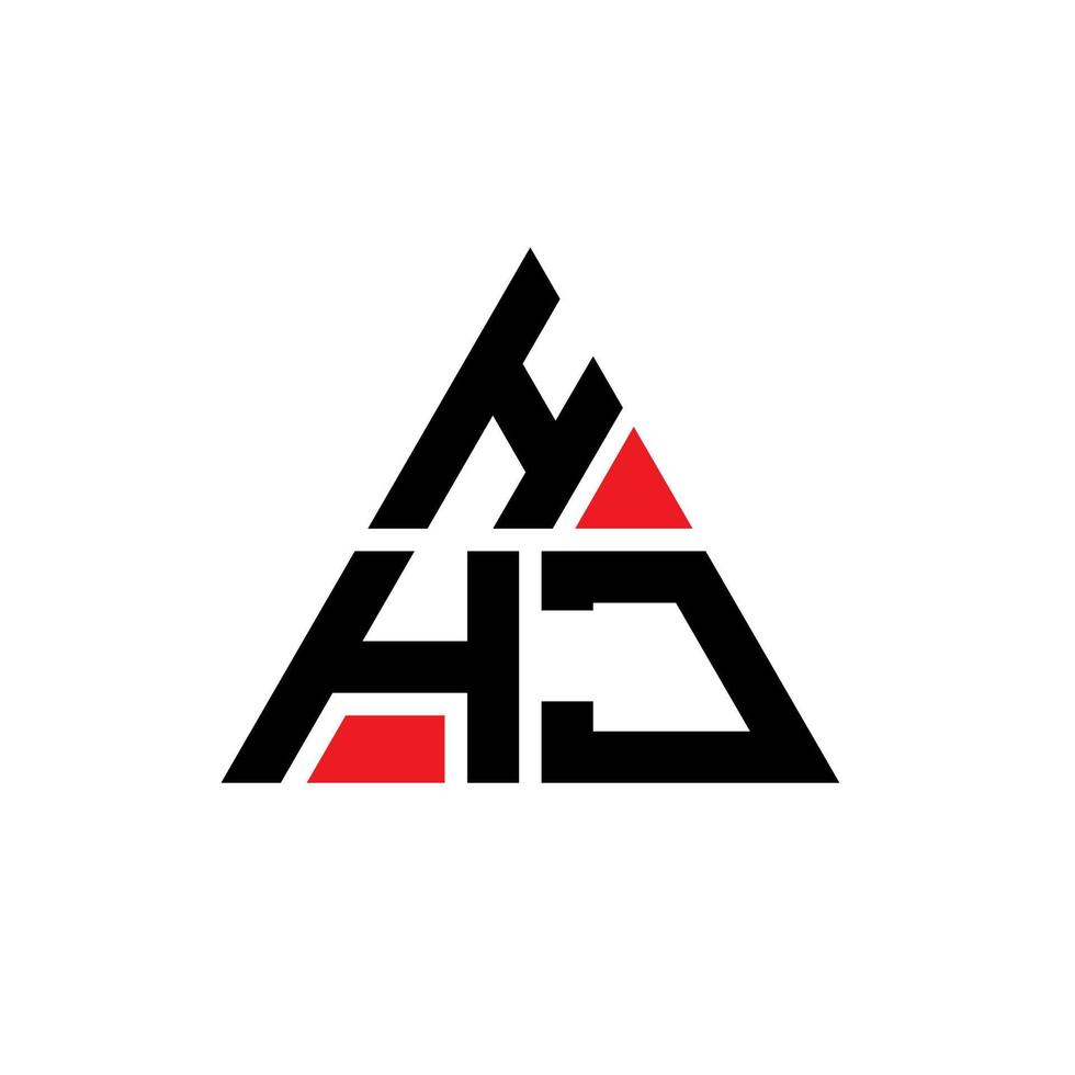 diseño de logotipo de letra triangular hhj con forma de triángulo. monograma de diseño del logotipo del triángulo hhj. plantilla de logotipo de vector de triángulo hhj con color rojo. logotipo triangular hhj logotipo simple, elegante y lujoso.