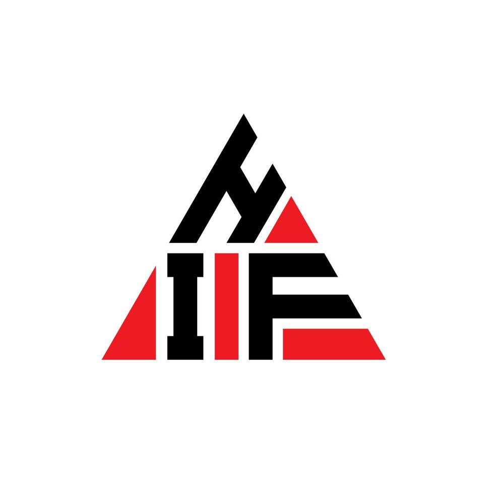 diseño de logotipo de letra triangular hif con forma de triángulo. monograma de diseño de logotipo de triángulo hif. plantilla de logotipo de vector de triángulo hif con color rojo. logotipo triangular hif logotipo simple, elegante y lujoso.
