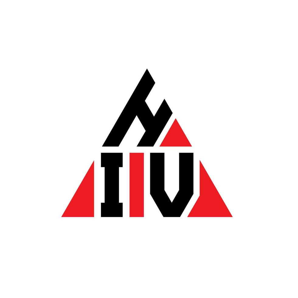 HIV triangle letter logo design with triangle shape. HIV triangle logo design monogram. HIV triangle vector logo template with red color. HIV triangular logo Simple, Elegant, and Luxurious Logo.