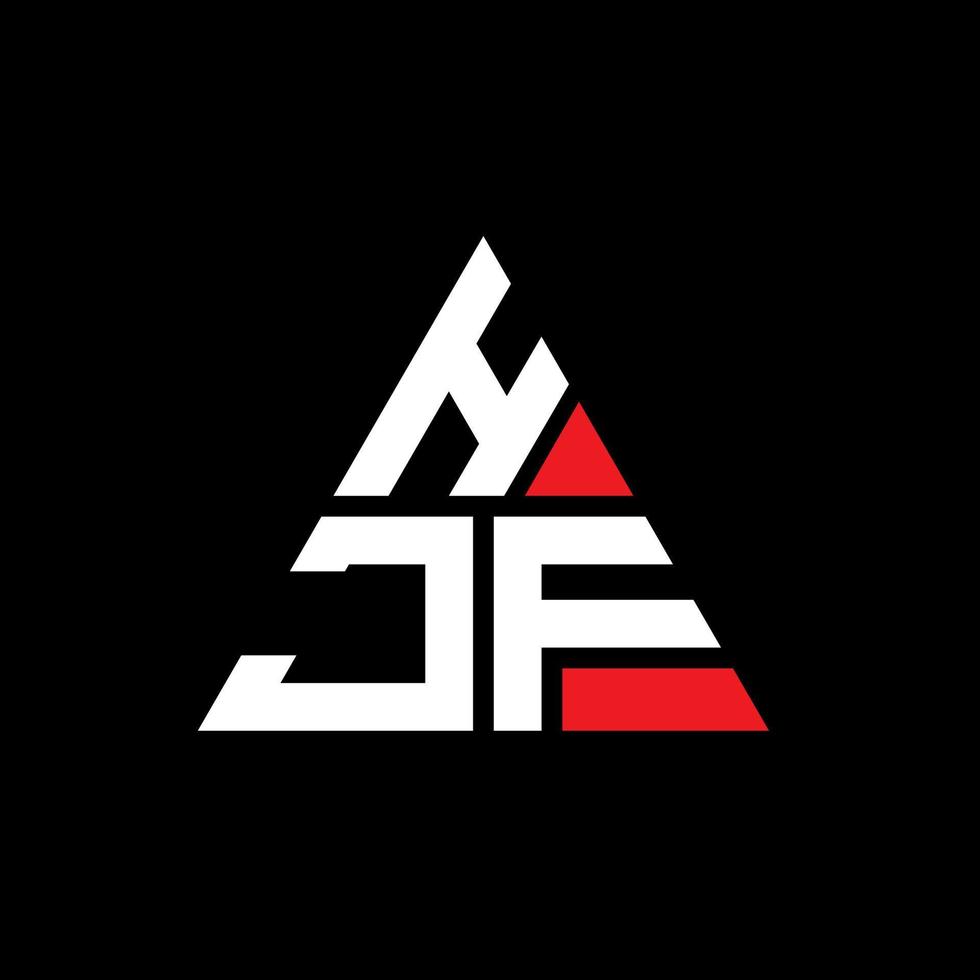 HJF triangle letter logo design with triangle shape. HJF triangle logo design monogram. HJF triangle vector logo template with red color. HJF triangular logo Simple, Elegant, and Luxurious Logo.