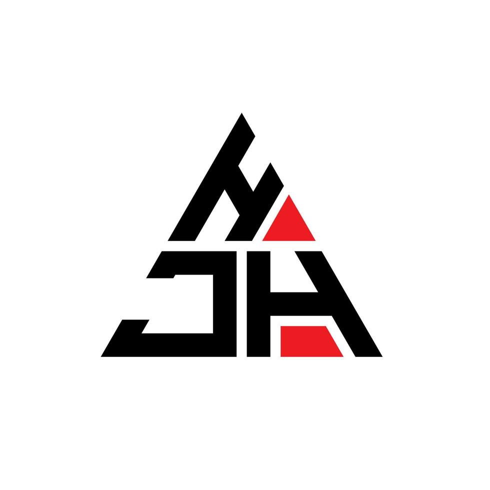diseño de logotipo de letra triangular hjh con forma de triángulo. monograma de diseño del logotipo del triángulo hjh. plantilla de logotipo de vector de triángulo hjh con color rojo. logotipo triangular hjh logotipo simple, elegante y lujoso.