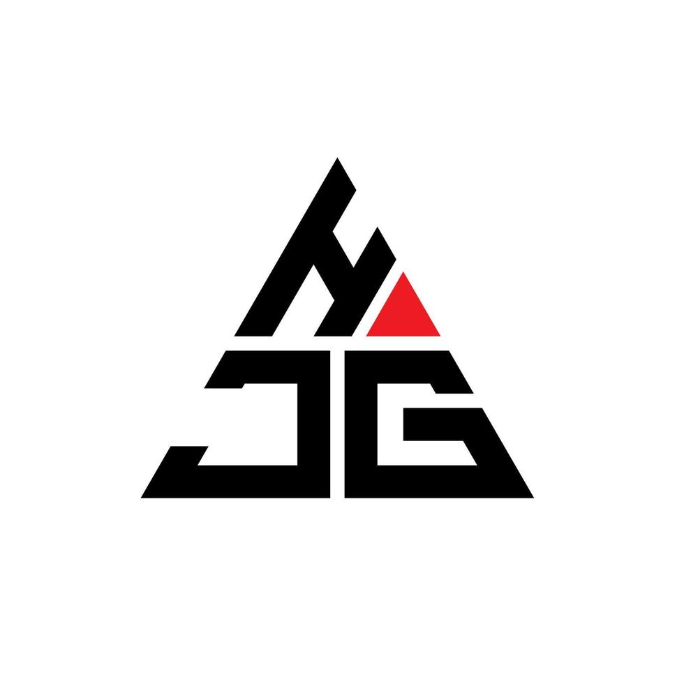 diseño de logotipo de letra triangular hjg con forma de triángulo. monograma de diseño de logotipo de triángulo hjg. plantilla de logotipo de vector de triángulo hjg con color rojo. logotipo triangular hjg logotipo simple, elegante y lujoso.