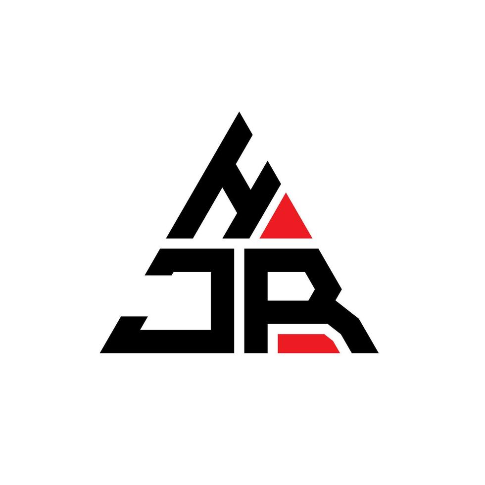diseño de logotipo de letra triangular hjr con forma de triángulo. monograma de diseño del logotipo del triángulo hjr. plantilla de logotipo de vector de triángulo hjr con color rojo. logo triangular hjr logo simple, elegante y lujoso.