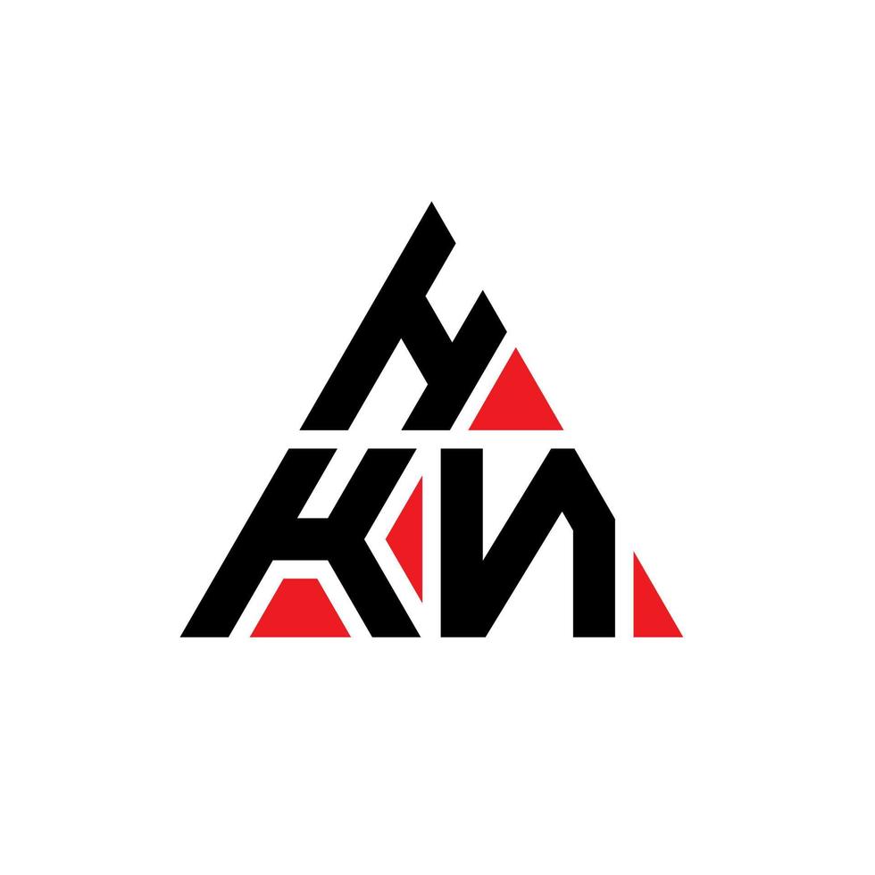 diseño de logotipo de letra de triángulo hkn con forma de triángulo. monograma de diseño del logotipo del triángulo hkn. plantilla de logotipo de vector de triángulo hkn con color rojo. logotipo triangular hkn logotipo simple, elegante y lujoso.