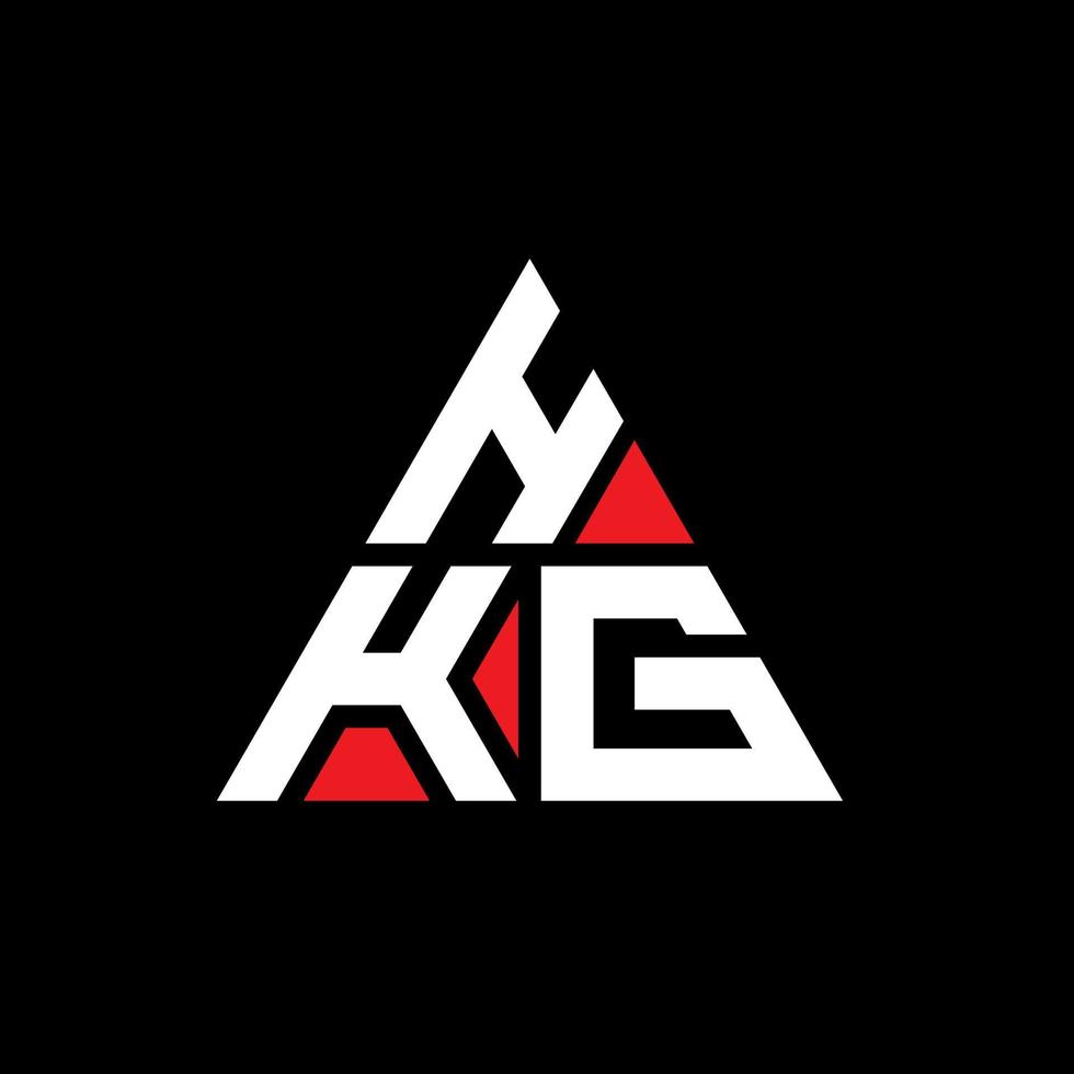 HKG triangle letter logo design with triangle shape. HKG triangle logo design monogram. HKG triangle vector logo template with red color. HKG triangular logo Simple, Elegant, and Luxurious Logo.