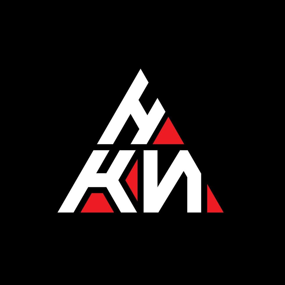 diseño de logotipo de letra de triángulo hkn con forma de triángulo. monograma de diseño del logotipo del triángulo hkn. plantilla de logotipo de vector de triángulo hkn con color rojo. logotipo triangular hkn logotipo simple, elegante y lujoso.