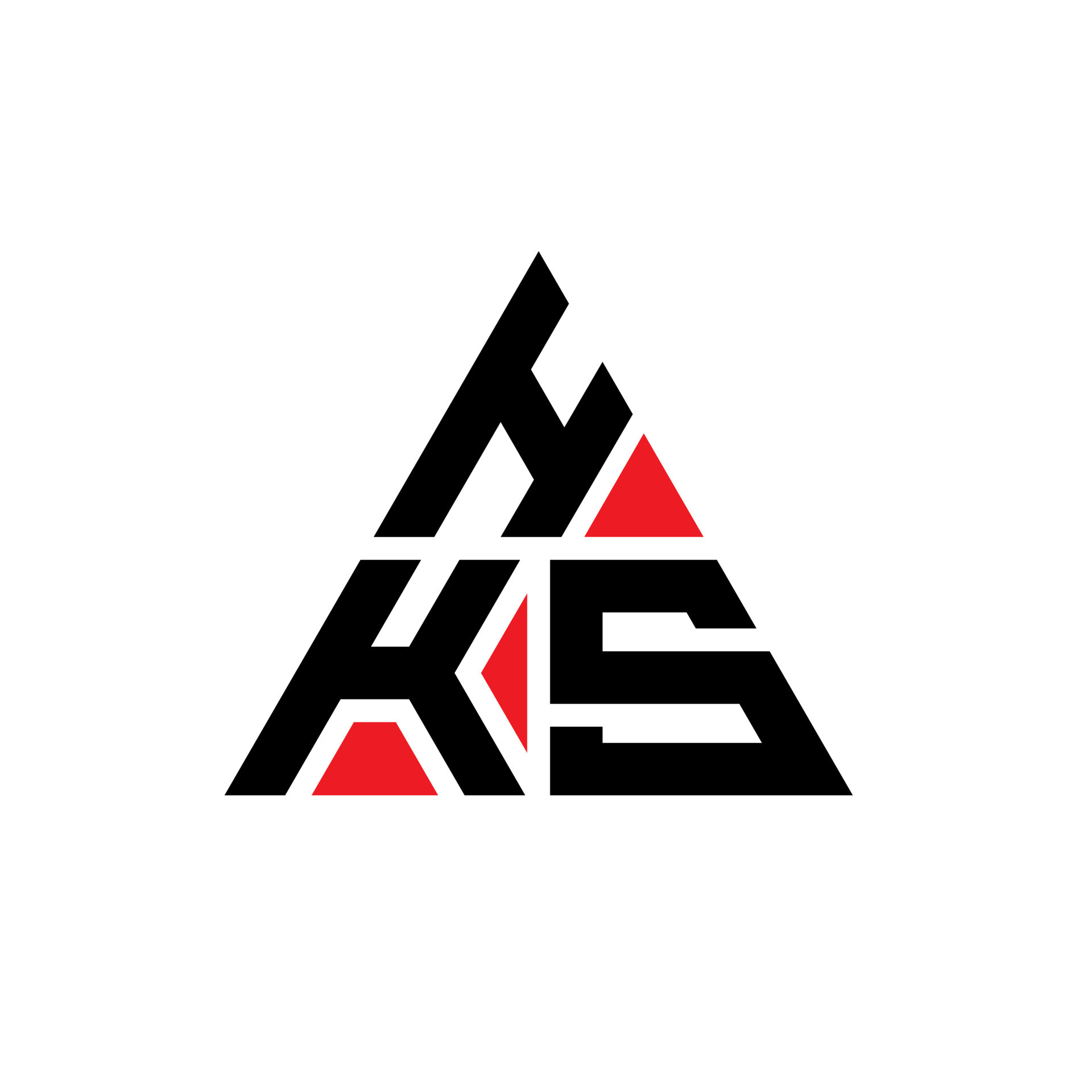 HKS triangle letter logo design with triangle shape. HKS triangle logo