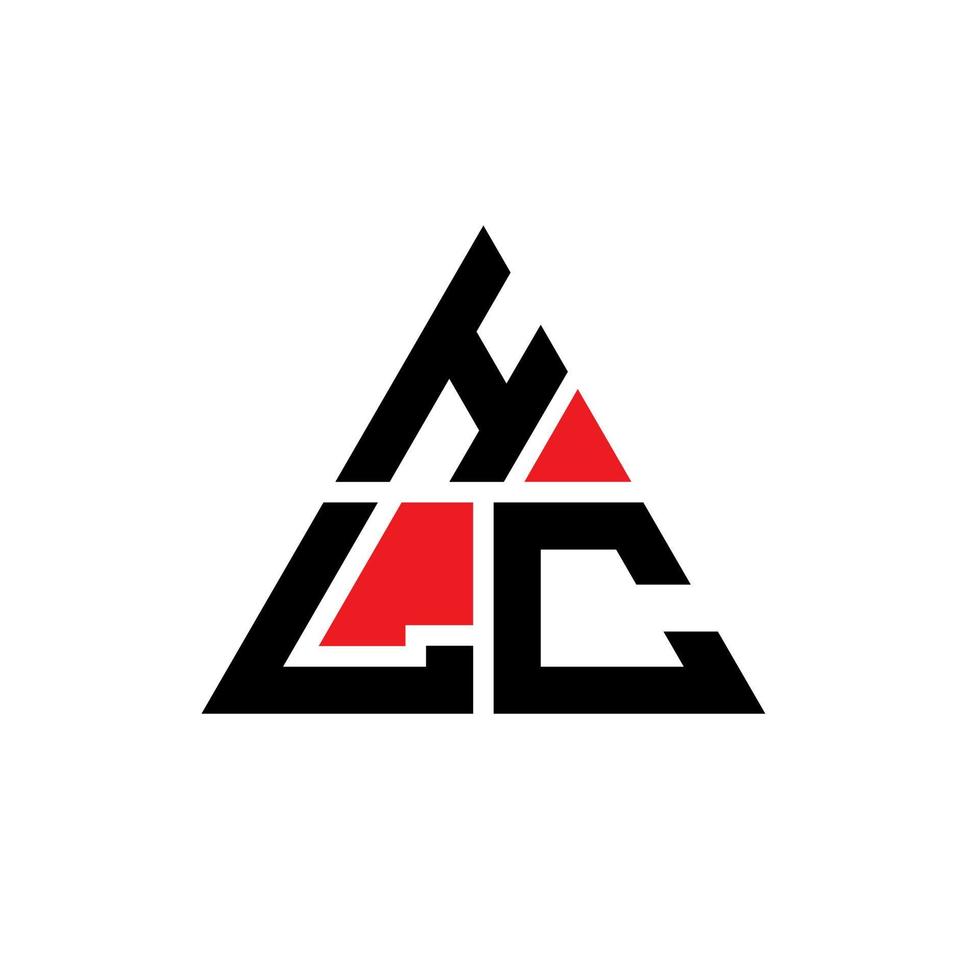 diseño de logotipo de letra de triángulo hlc con forma de triángulo. monograma de diseño de logotipo de triángulo hlc. plantilla de logotipo de vector de triángulo hlc con color rojo. logotipo triangular hlc logotipo simple, elegante y lujoso.
