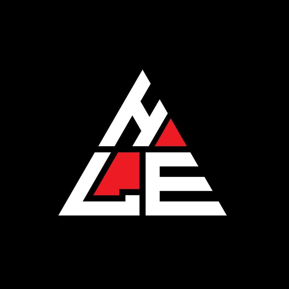 hle diseño de logotipo de letra triangular con forma de triángulo. monograma de diseño de logotipo de triángulo hle. hle plantilla de logotipo de vector de triángulo con color rojo. hle logo triangular logo simple, elegante y lujoso.