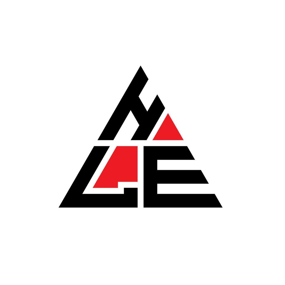 hle diseño de logotipo de letra triangular con forma de triángulo. monograma de diseño de logotipo de triángulo hle. hle plantilla de logotipo de vector de triángulo con color rojo. hle logo triangular logo simple, elegante y lujoso.