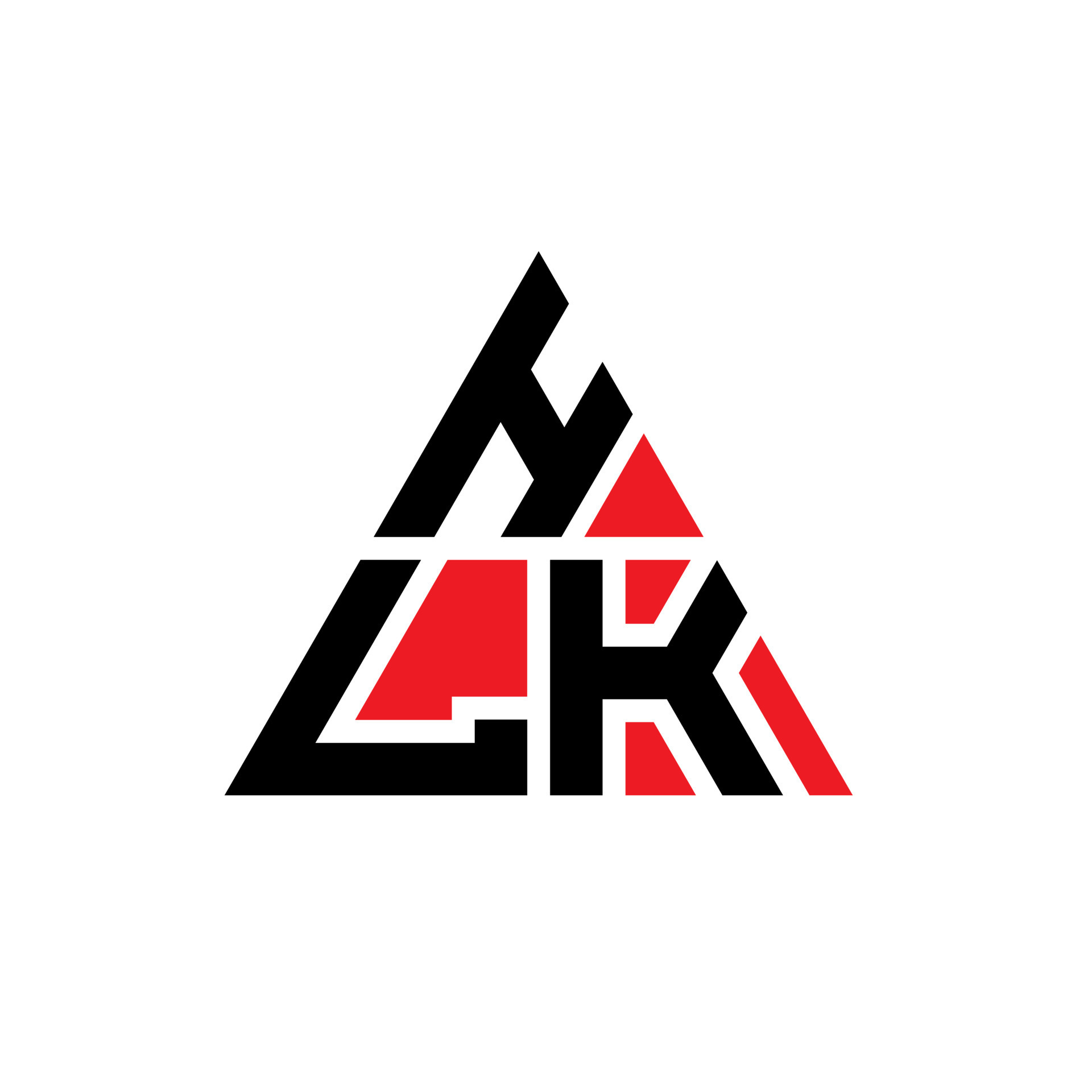 HLK triangle letter logo design with triangle shape. HLK triangle logo