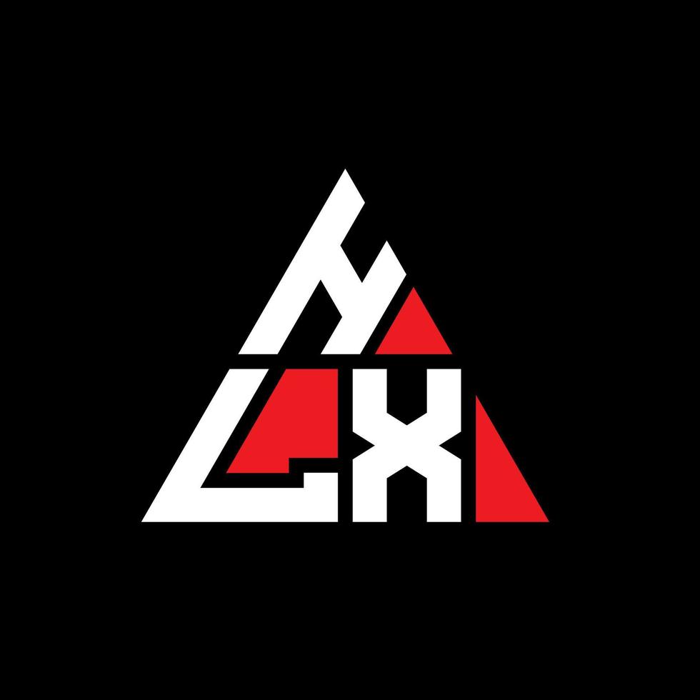 HLX triangle letter logo design with triangle shape. HLX triangle logo design monogram. HLX triangle vector logo template with red color. HLX triangular logo Simple, Elegant, and Luxurious Logo.