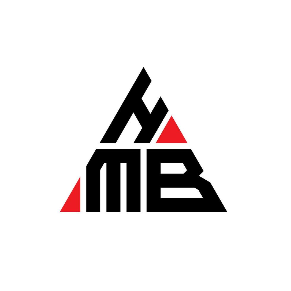 HMB triangle letter logo design with triangle shape. HMB triangle logo design monogram. HMB triangle vector logo template with red color. HMB triangular logo Simple, Elegant, and Luxurious Logo.