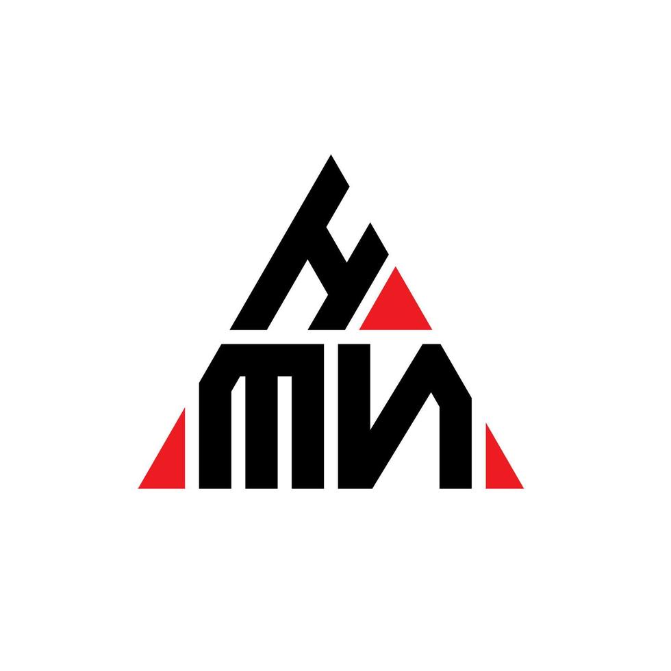 HMN triangle letter logo design with triangle shape. HMN triangle logo design monogram. HMN triangle vector logo template with red color. HMN triangular logo Simple, Elegant, and Luxurious Logo.