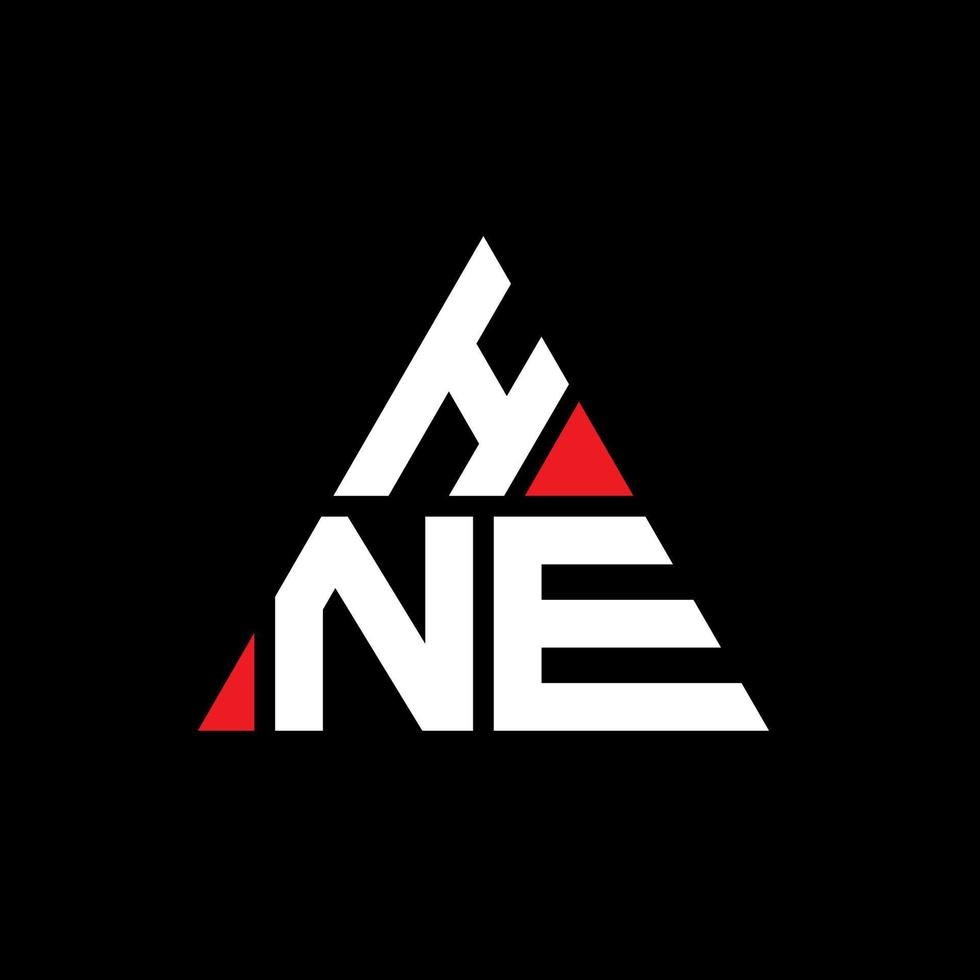 diseño de logotipo de letra de triángulo hne con forma de triángulo. monograma de diseño de logotipo de triángulo hne. plantilla de logotipo de vector de triángulo hne con color rojo. logotipo triangular hne logotipo simple, elegante y lujoso.