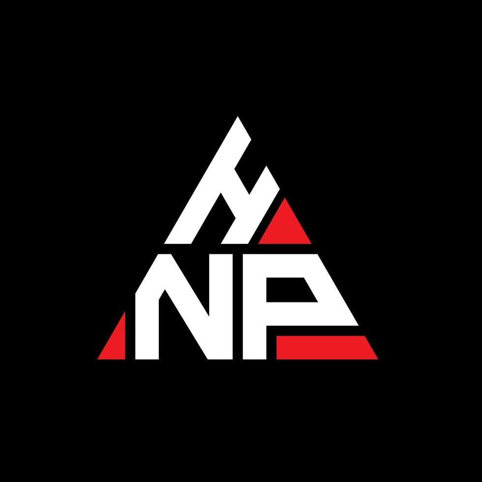HNP triangle letter logo design with triangle shape. HNP triangle logo design monogram. HNP triangle vector logo template with red color. HNP triangular logo Simple, Elegant, and Luxurious Logo.
