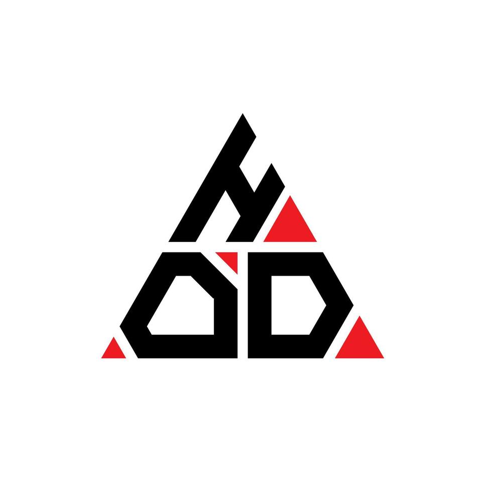 diseño de logotipo de letra de triángulo hod con forma de triángulo. monograma de diseño de logotipo de triángulo hod. plantilla de logotipo de vector de triángulo hod con color rojo. hod logo triangular logo simple, elegante y lujoso.