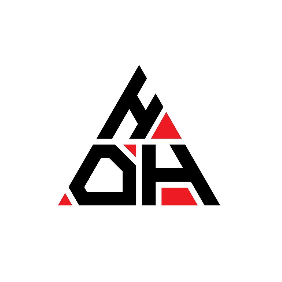 hoh diseño de logotipo de letra triangular con forma de triángulo. monograma de diseño de logotipo de triángulo hoh. plantilla de logotipo de vector de triángulo hoh con color rojo. logotipo triangular hoh logotipo simple, elegante y lujoso.