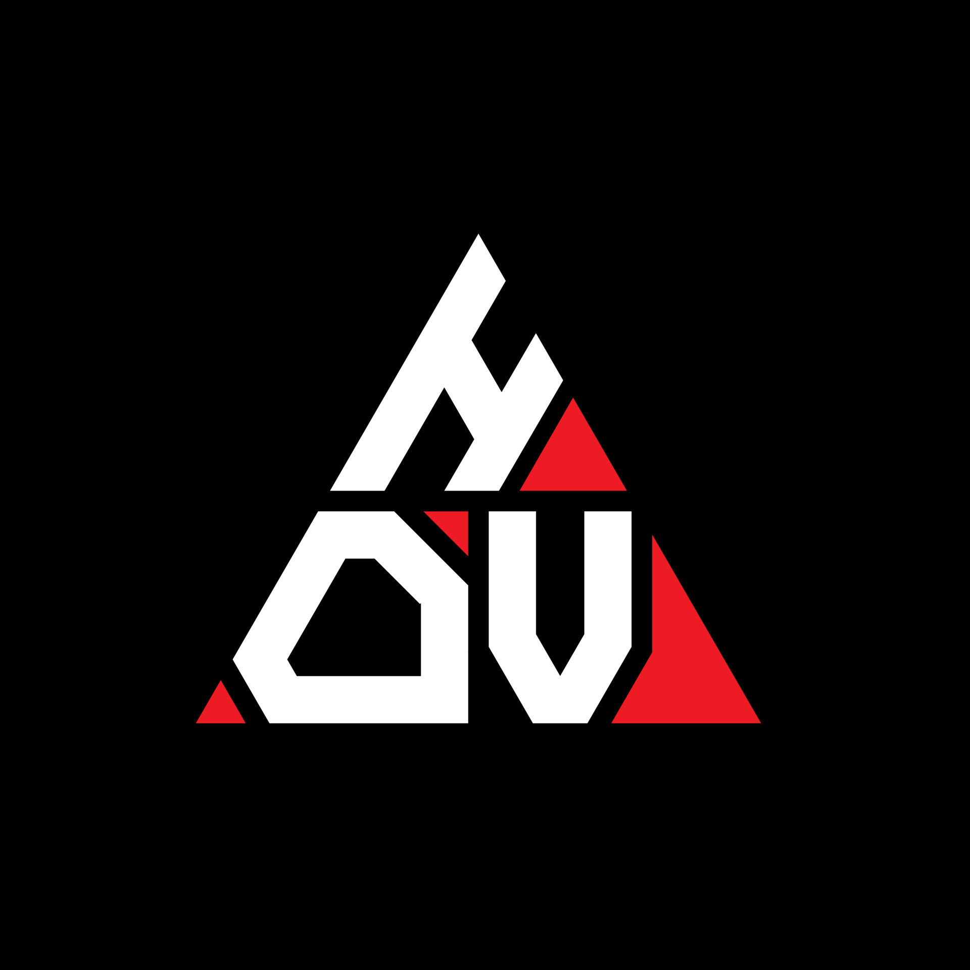 HOV triangle letter logo design with triangle shape. HOV triangle logo(09)