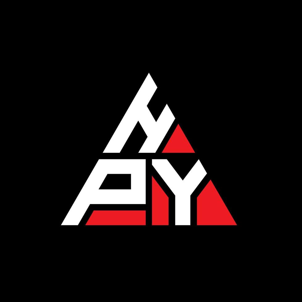 diseño de logotipo de letra triangular hpy con forma de triángulo. monograma de diseño de logotipo de triángulo hpy. plantilla de logotipo de vector de triángulo hpy con color rojo. logotipo triangular hpy logotipo simple, elegante y lujoso.