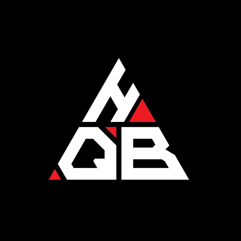HQB triangle letter logo design with triangle shape. HQB triangle logo design monogram. HQB triangle vector logo template with red color. HQB triangular logo Simple, Elegant, and Luxurious Logo.