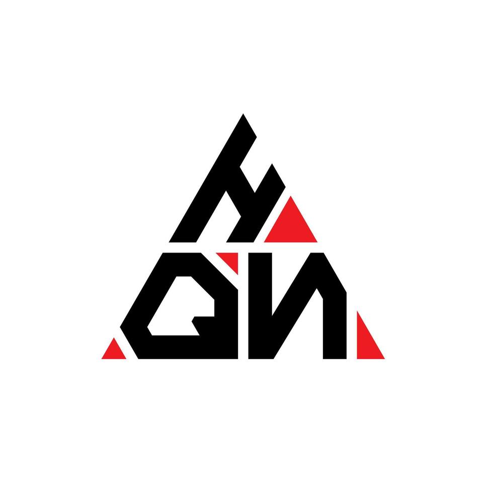 diseño de logotipo de letra triangular hqn con forma de triángulo. monograma de diseño de logotipo de triángulo hqn. plantilla de logotipo de vector de triángulo hqn con color rojo. logotipo triangular hqn logotipo simple, elegante y lujoso.