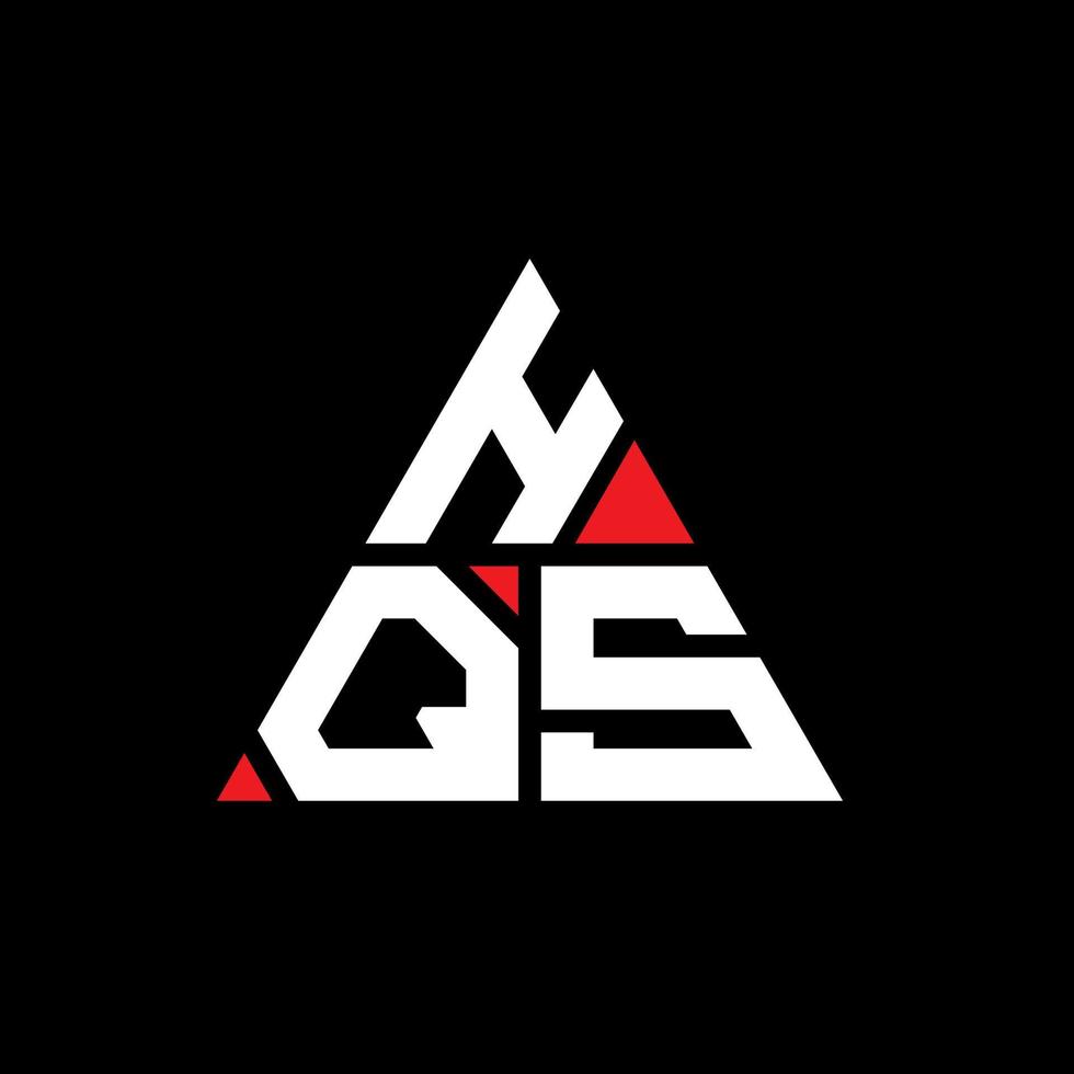 HQS triangle letter logo design with triangle shape. HQS triangle logo design monogram. HQS triangle vector logo template with red color. HQS triangular logo Simple, Elegant, and Luxurious Logo.