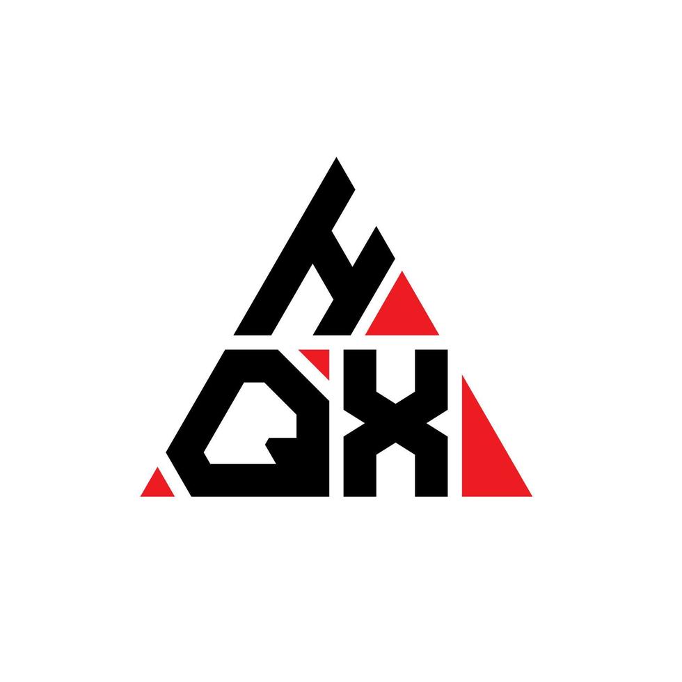 diseño de logotipo de letra triangular hqx con forma de triángulo. monograma de diseño de logotipo de triángulo hqx. plantilla de logotipo de vector de triángulo hqx con color rojo. logotipo triangular hqx logotipo simple, elegante y lujoso.
