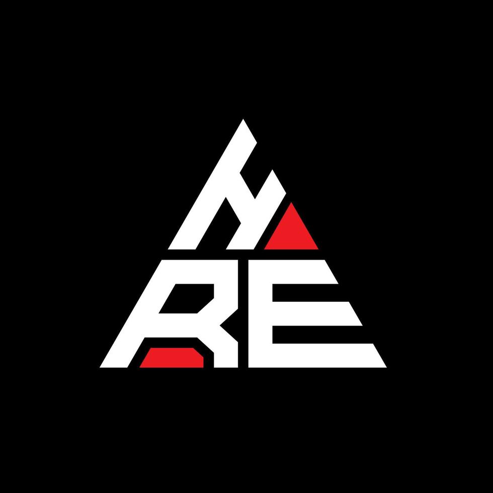 hre diseño de logotipo de letra triangular con forma de triángulo. monograma de diseño de logotipo de triángulo hre. plantilla de logotipo de vector de triángulo hre con color rojo. logotipo triangular hre logotipo simple, elegante y lujoso.