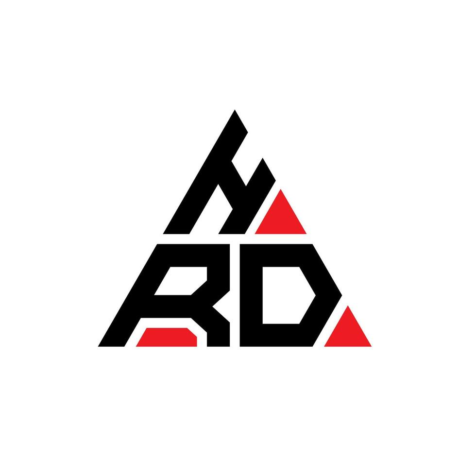 diseño de logotipo de letra de triángulo hrd con forma de triángulo. monograma de diseño de logotipo de triángulo hrd. plantilla de logotipo de vector de triángulo hrd con color rojo. logo triangular hrd logo simple, elegante y lujoso.