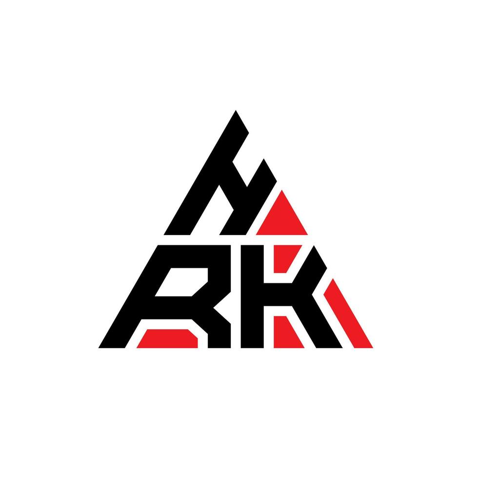 diseño de logotipo de letra de triángulo hrk con forma de triángulo. monograma de diseño de logotipo de triángulo hrk. plantilla de logotipo de vector de triángulo hrk con color rojo. logotipo triangular hrk logotipo simple, elegante y lujoso.