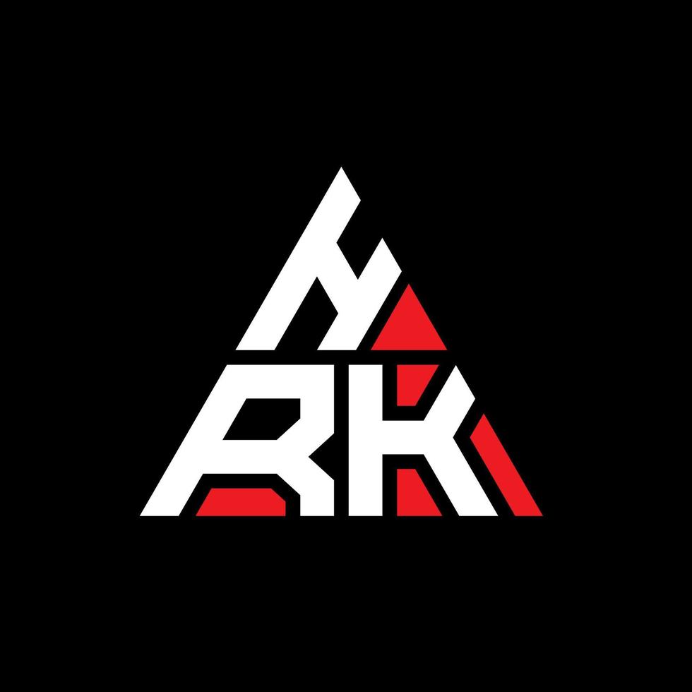 diseño de logotipo de letra de triángulo hrk con forma de triángulo. monograma de diseño de logotipo de triángulo hrk. plantilla de logotipo de vector de triángulo hrk con color rojo. logotipo triangular hrk logotipo simple, elegante y lujoso.