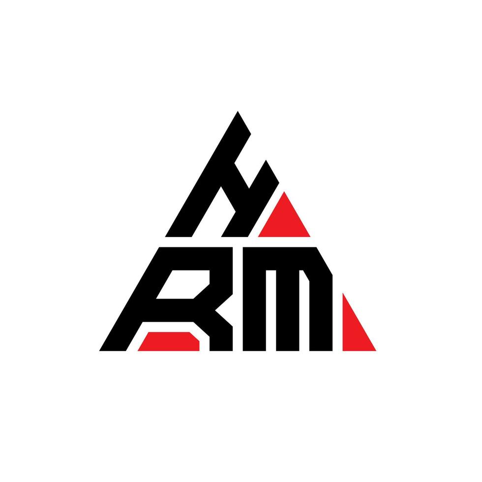 diseño de logotipo de letra triangular hrm con forma de triángulo. monograma de diseño de logotipo de triángulo hrm. plantilla de logotipo de vector de triángulo hrm con color rojo. logo triangular hrm logo simple, elegante y lujoso.