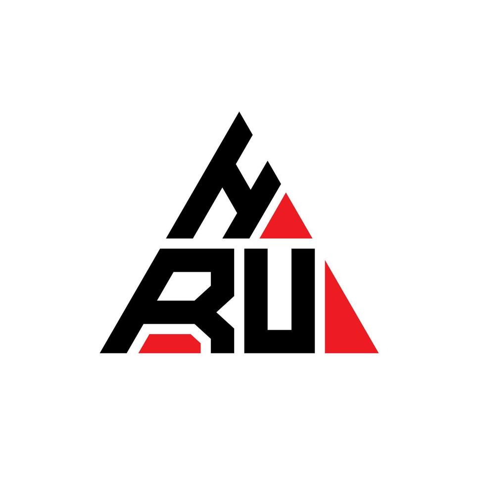 diseño de logotipo de letra de triángulo hru con forma de triángulo. monograma de diseño del logotipo del triángulo hru. plantilla de logotipo de vector de triángulo hru con color rojo. logotipo triangular hru logotipo simple, elegante y lujoso.