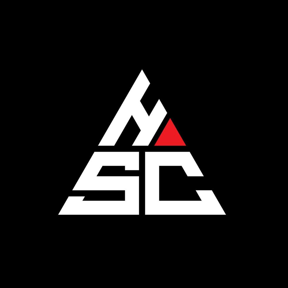 diseño de logotipo de letra triangular hsc con forma de triángulo. monograma de diseño del logotipo del triángulo hsc. plantilla de logotipo de vector de triángulo hsc con color rojo. logotipo triangular hsc logotipo simple, elegante y lujoso.