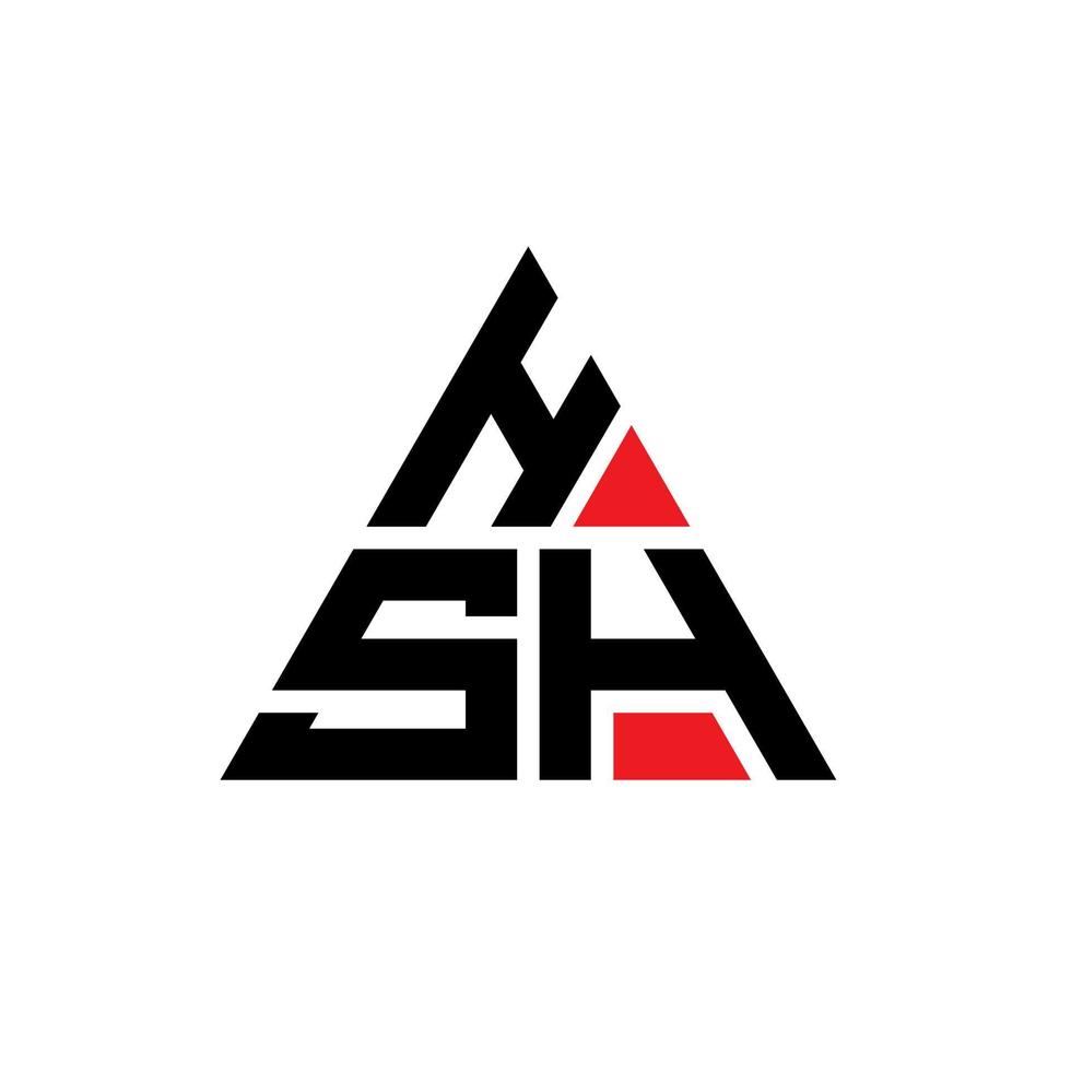 diseño de logotipo de letra triangular hsh con forma de triángulo. monograma de diseño de logotipo de triángulo hsh. plantilla de logotipo de vector de triángulo hsh con color rojo. logotipo triangular hsh logotipo simple, elegante y lujoso.