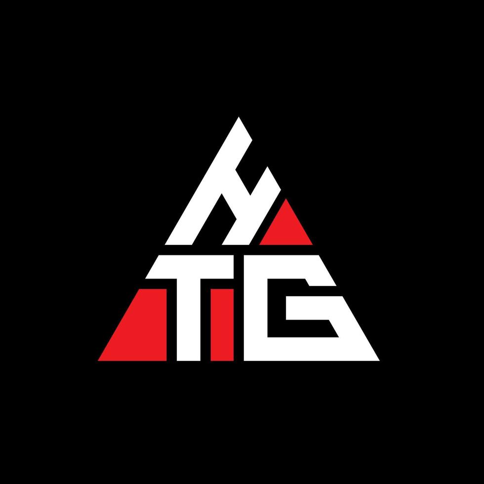 HTG triangle letter logo design with triangle shape. HTG triangle logo design monogram. HTG triangle vector logo template with red color. HTG triangular logo Simple, Elegant, and Luxurious Logo.