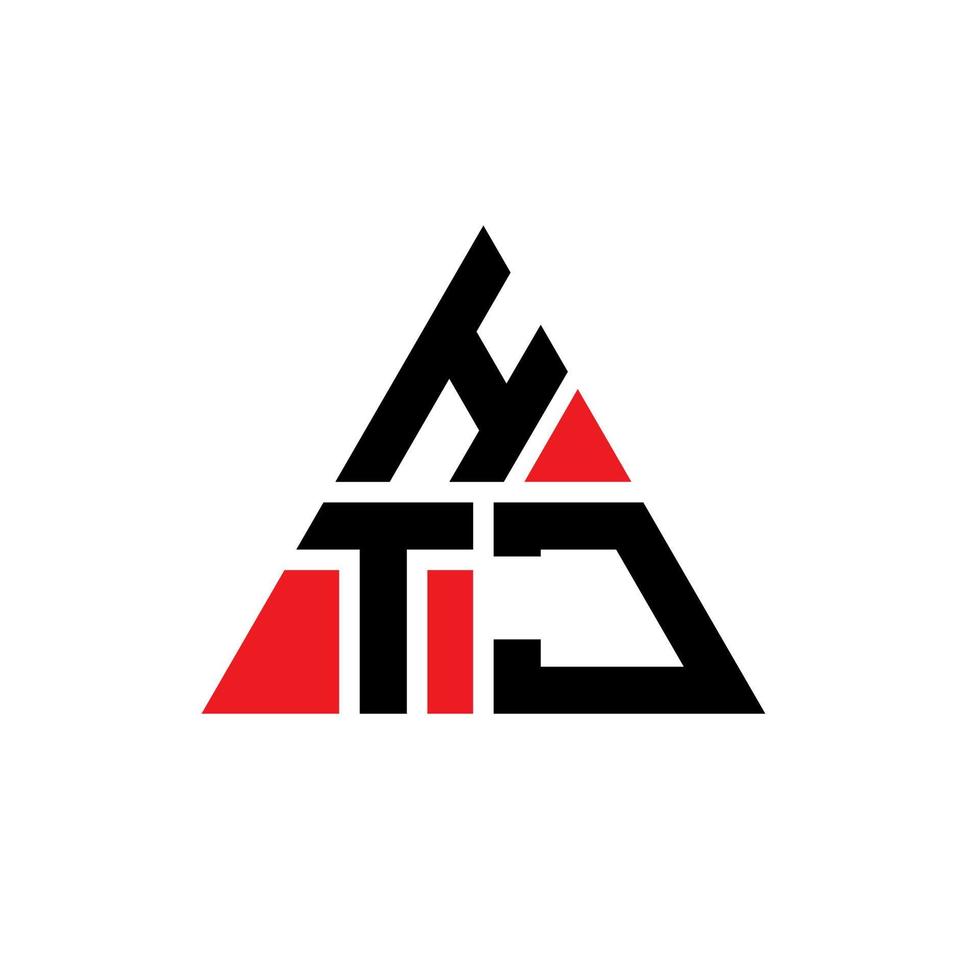 diseño de logotipo de letra triangular htj con forma de triángulo. monograma de diseño de logotipo de triángulo htj. plantilla de logotipo de vector de triángulo htj con color rojo. logotipo triangular htj logotipo simple, elegante y lujoso.