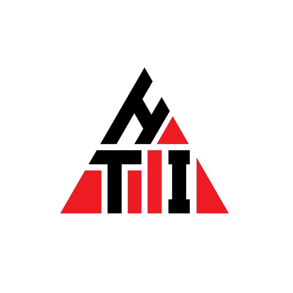 diseño de logotipo de letra triangular hti con forma de triángulo. monograma de diseño de logotipo de triángulo hti. plantilla de logotipo de vector de triángulo hti con color rojo. logotipo triangular hti logotipo simple, elegante y lujoso.