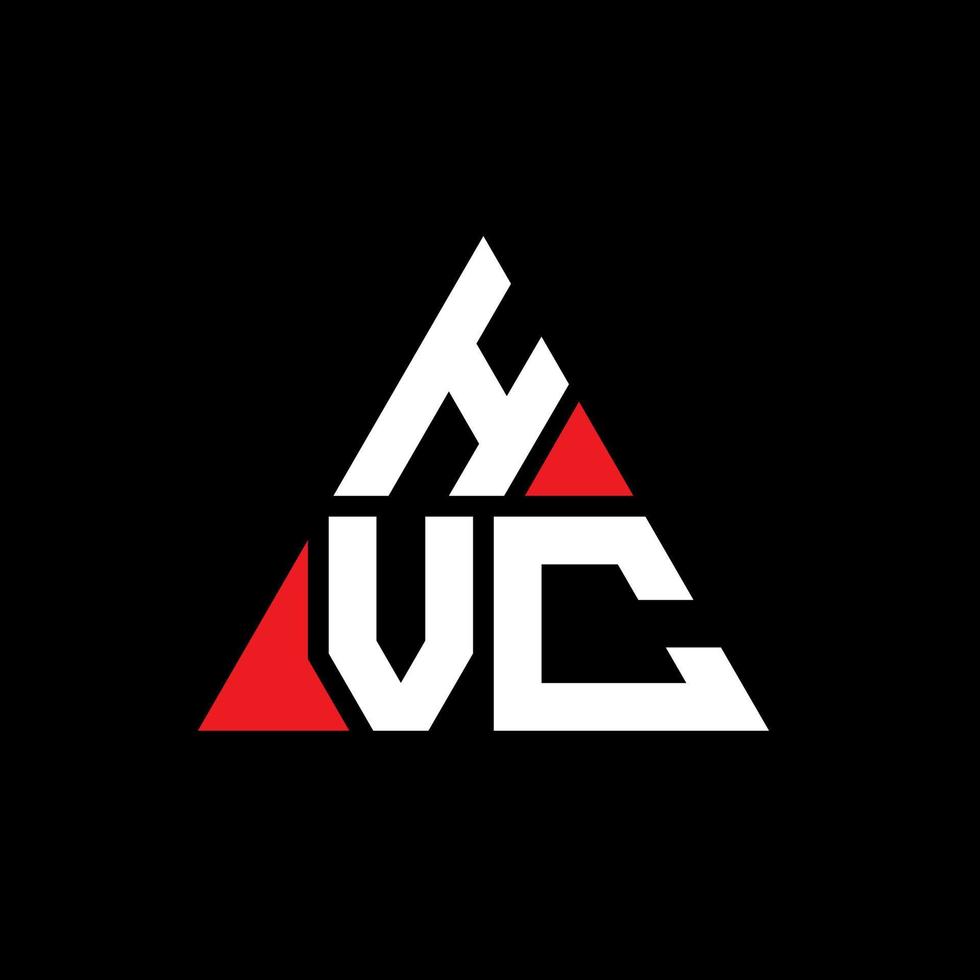 diseño de logotipo de letra triangular hvc con forma de triángulo. monograma de diseño del logotipo del triángulo hvc. plantilla de logotipo de vector de triángulo hvc con color rojo. logotipo triangular hvc logotipo simple, elegante y lujoso.