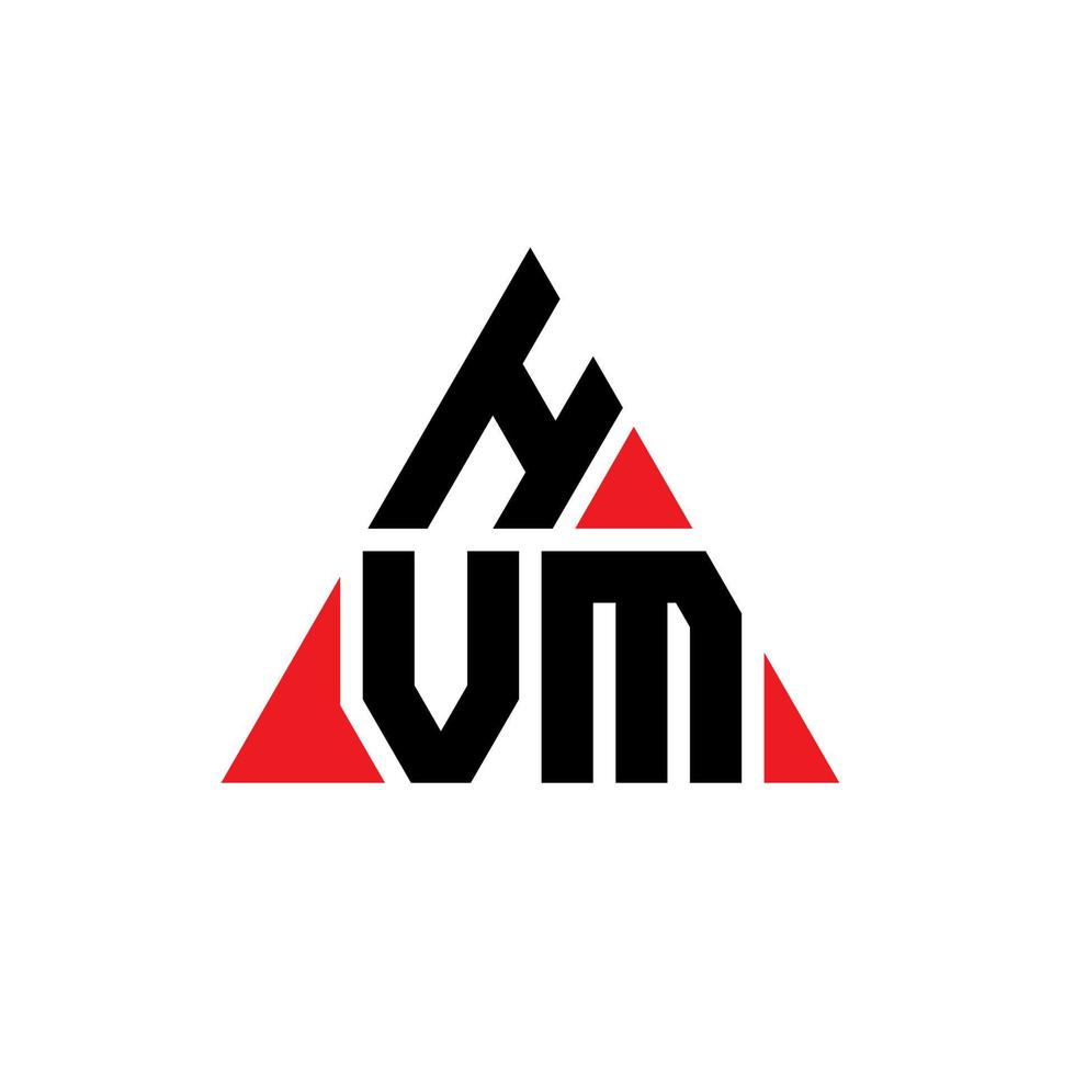 diseño de logotipo de letra triangular hvm con forma de triángulo. monograma de diseño del logotipo del triángulo hvm. plantilla de logotipo de vector de triángulo hvm con color rojo. logotipo triangular hvm logotipo simple, elegante y lujoso.