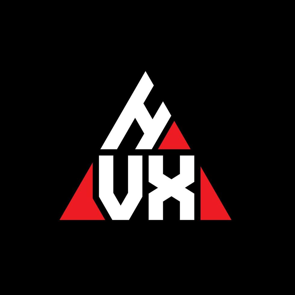 diseño de logotipo de letra triangular hvx con forma de triángulo. monograma de diseño del logotipo del triángulo hvx. plantilla de logotipo de vector de triángulo hvx con color rojo. logotipo triangular hvx logotipo simple, elegante y lujoso.