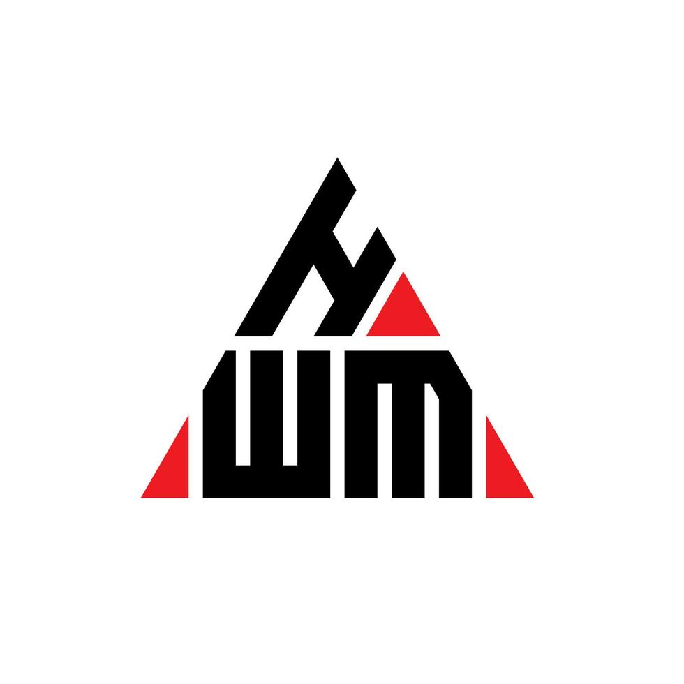 diseño de logotipo de letra triangular hwm con forma de triángulo. monograma de diseño de logotipo de triángulo hwm. plantilla de logotipo de vector de triángulo hwm con color rojo. logotipo triangular hwm logotipo simple, elegante y lujoso.