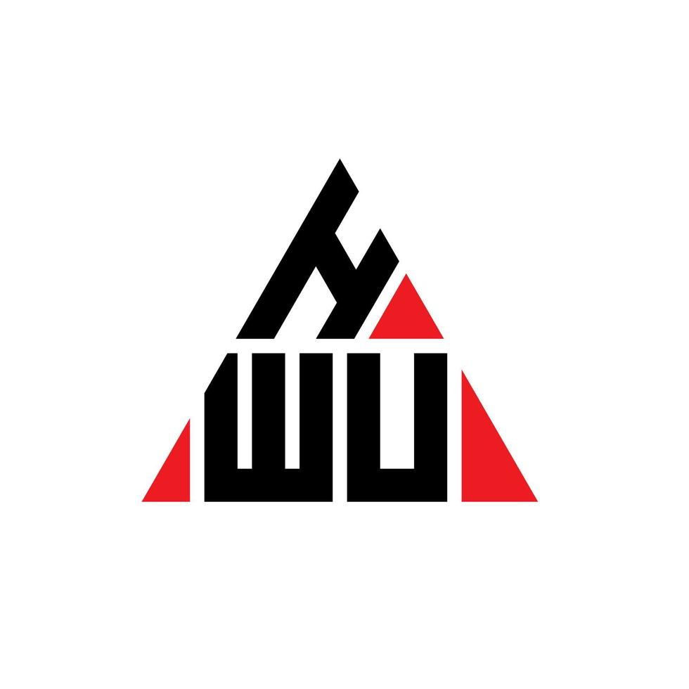 diseño de logotipo de letra triangular hwu con forma de triángulo. monograma de diseño del logotipo del triángulo hwu. plantilla de logotipo de vector de triángulo hwu con color rojo. logotipo triangular hwu logotipo simple, elegante y lujoso.