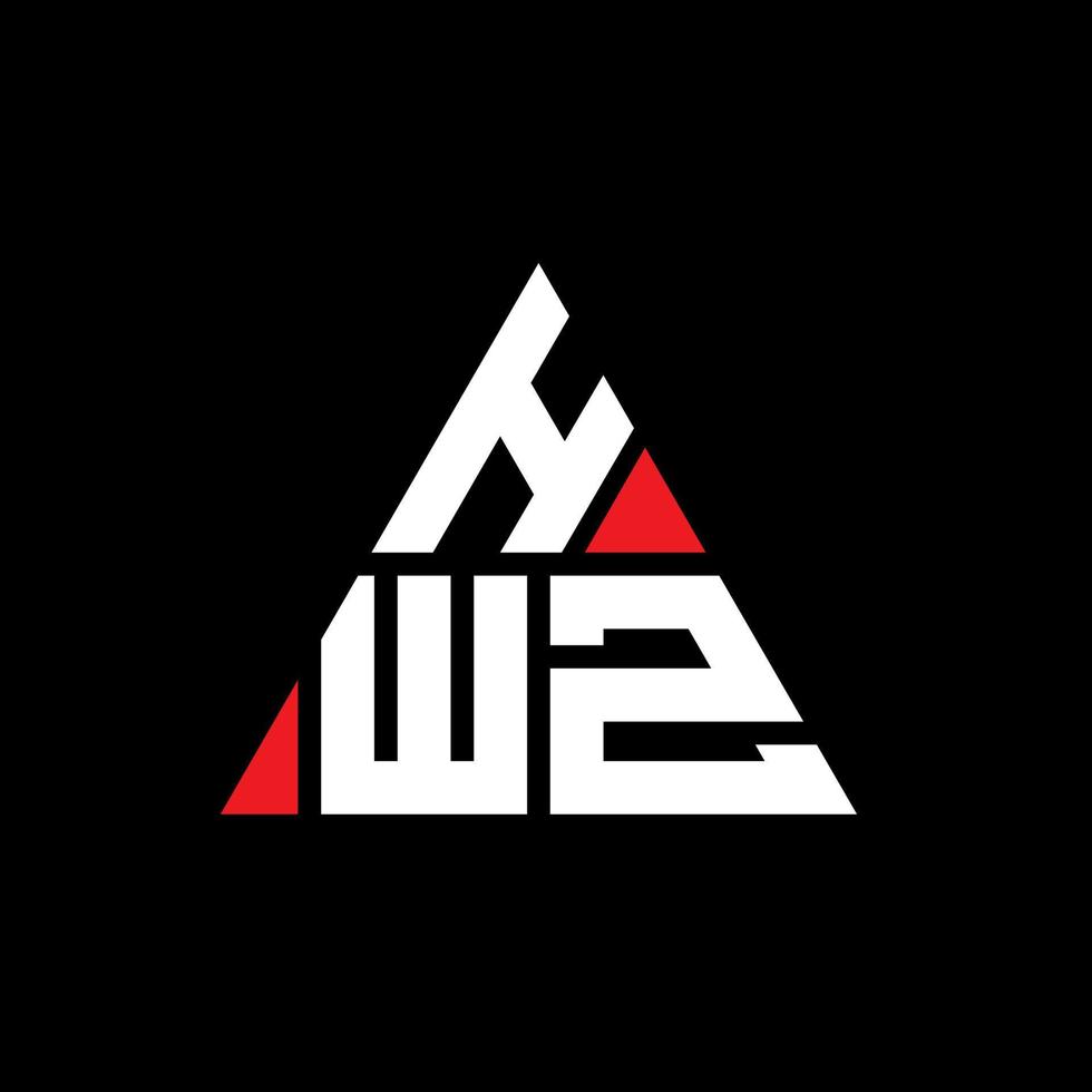 diseño de logotipo de letra triangular hwz con forma de triángulo. monograma de diseño del logotipo del triángulo hwz. plantilla de logotipo de vector de triángulo hwz con color rojo. logotipo triangular hwz logotipo simple, elegante y lujoso.