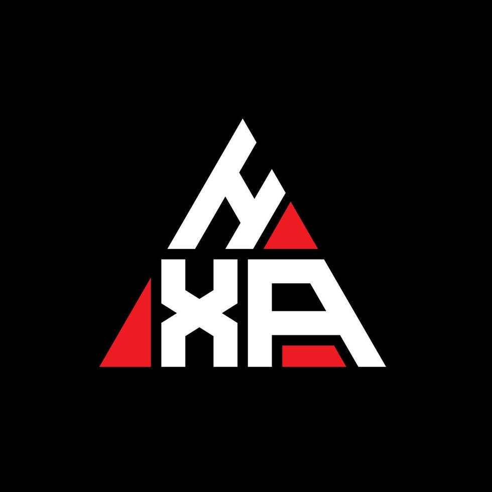 diseño de logotipo de letra triangular hxa con forma de triángulo. monograma de diseño de logotipo de triángulo hxa. plantilla de logotipo de vector de triángulo hxa con color rojo. logotipo triangular hxa logotipo simple, elegante y lujoso.