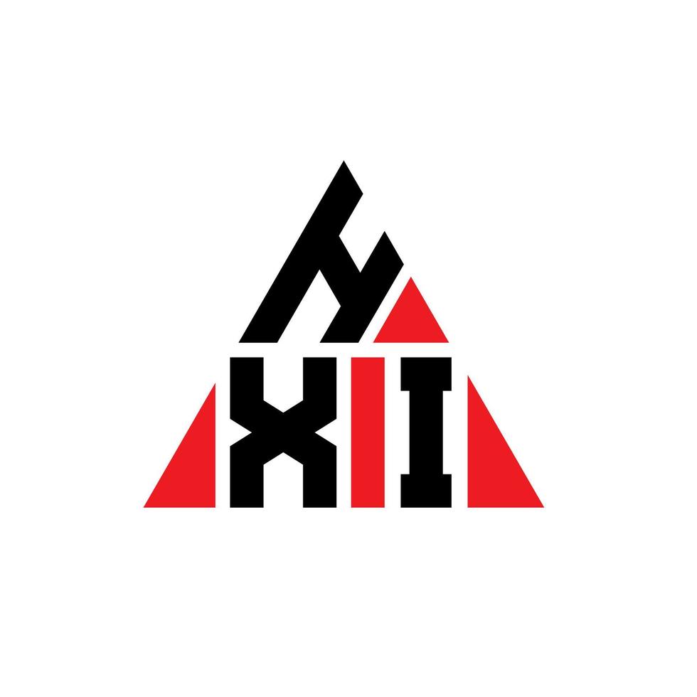 diseño de logotipo de letra triangular hxi con forma de triángulo. monograma de diseño de logotipo de triángulo hxi. plantilla de logotipo de vector de triángulo hxi con color rojo. logotipo triangular hxi logotipo simple, elegante y lujoso.