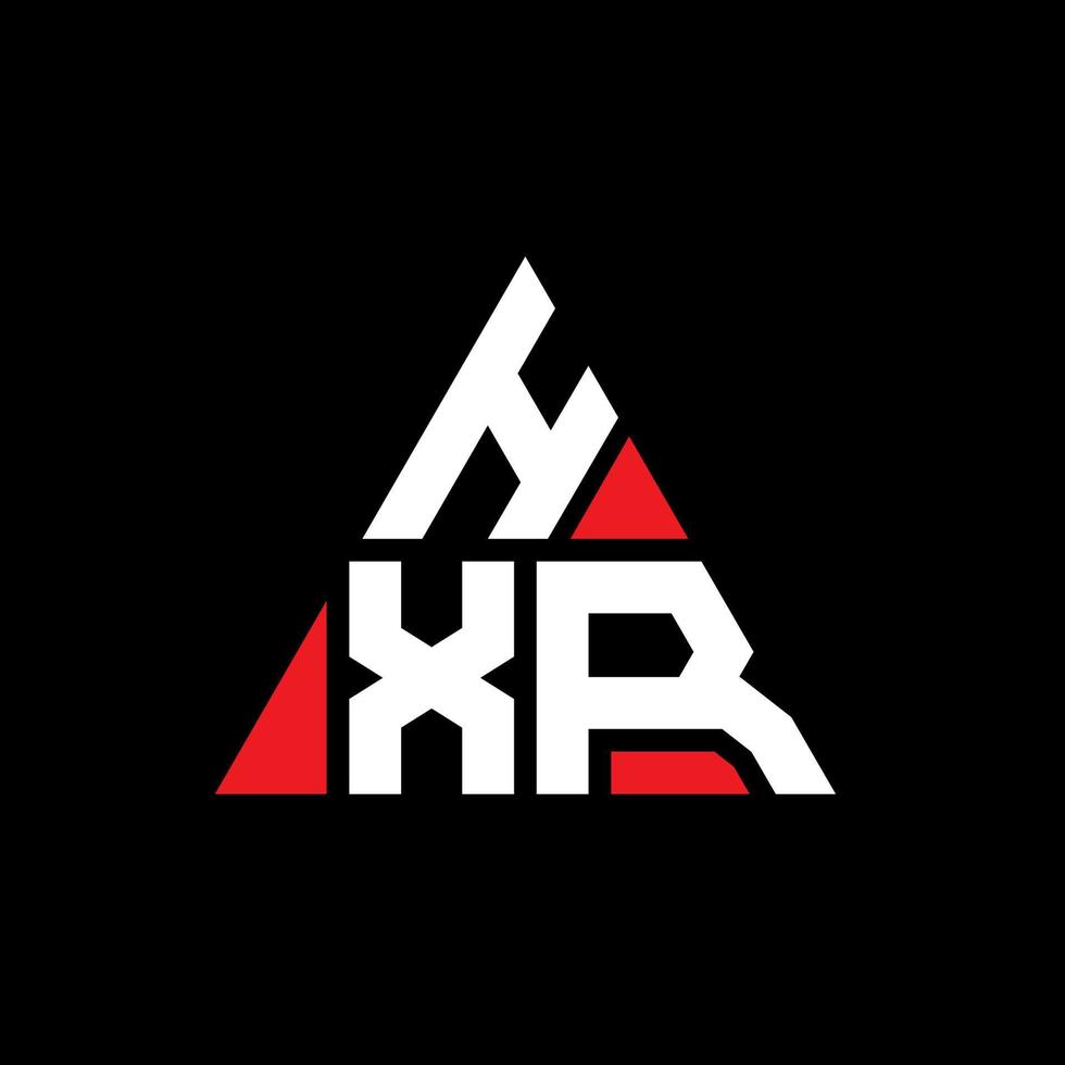 HXR triangle letter logo design with triangle shape. HXR triangle logo design monogram. HXR triangle vector logo template with red color. HXR triangular logo Simple, Elegant, and Luxurious Logo.