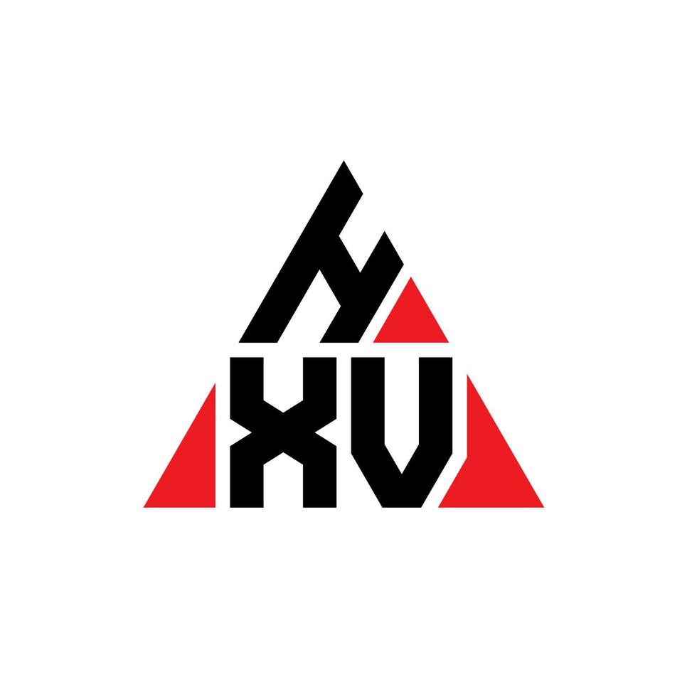 HXV triangle letter logo design with triangle shape. HXV triangle logo design monogram. HXV triangle vector logo template with red color. HXV triangular logo Simple, Elegant, and Luxurious Logo.